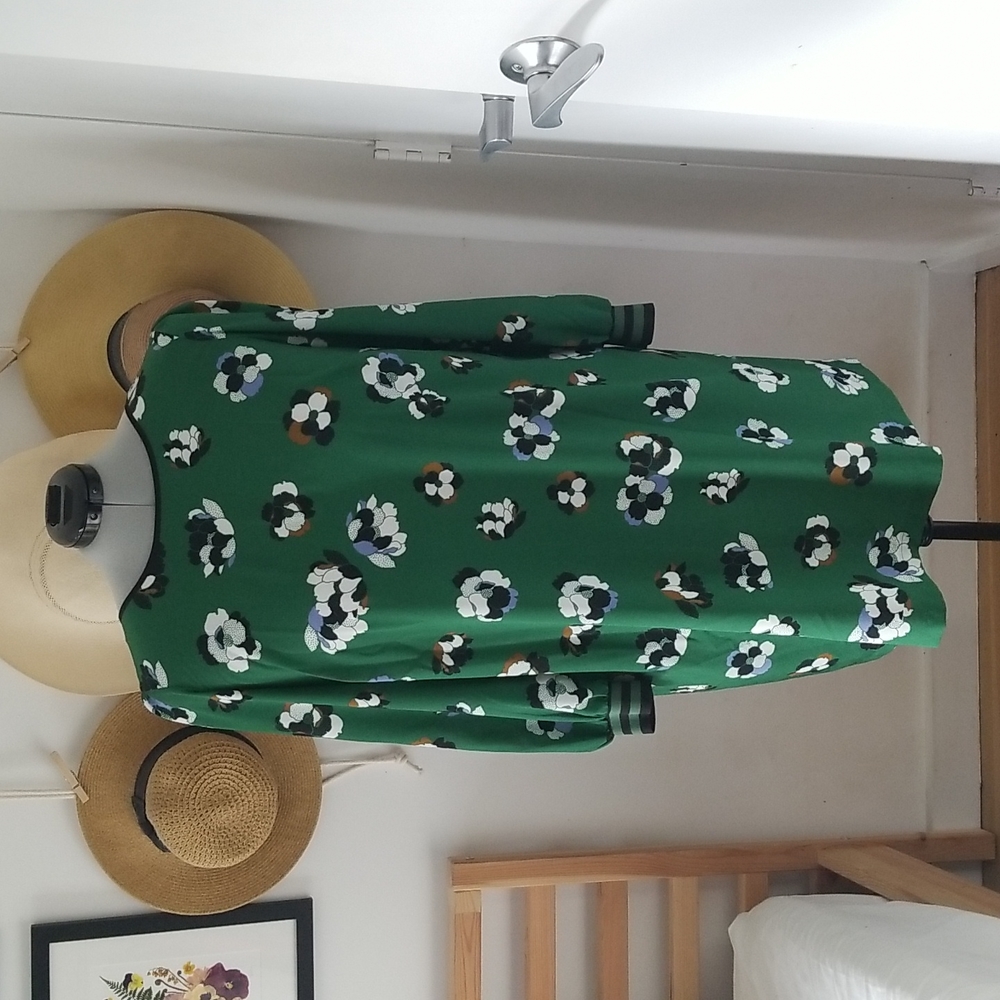 Eloquii Green Floral Plus Size 18 Midi Dress